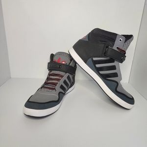 Adidas. Size 10.5. Grey With Black Stripes.